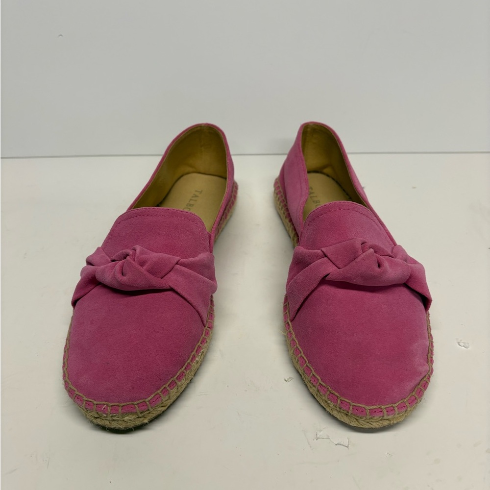 Talbots Womens Izzy Knot Pink Suede Espadrille Loafers Size 7M
